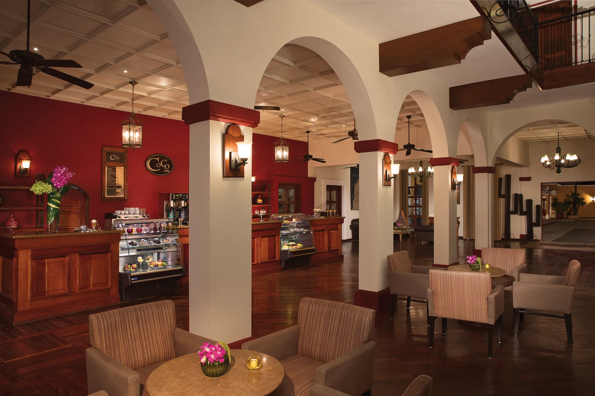 Coco Café at Dreams Tulum Resort & Spa featuring a cozy coffee shop atmosphere with premium coffee, pastries, and light snacks.