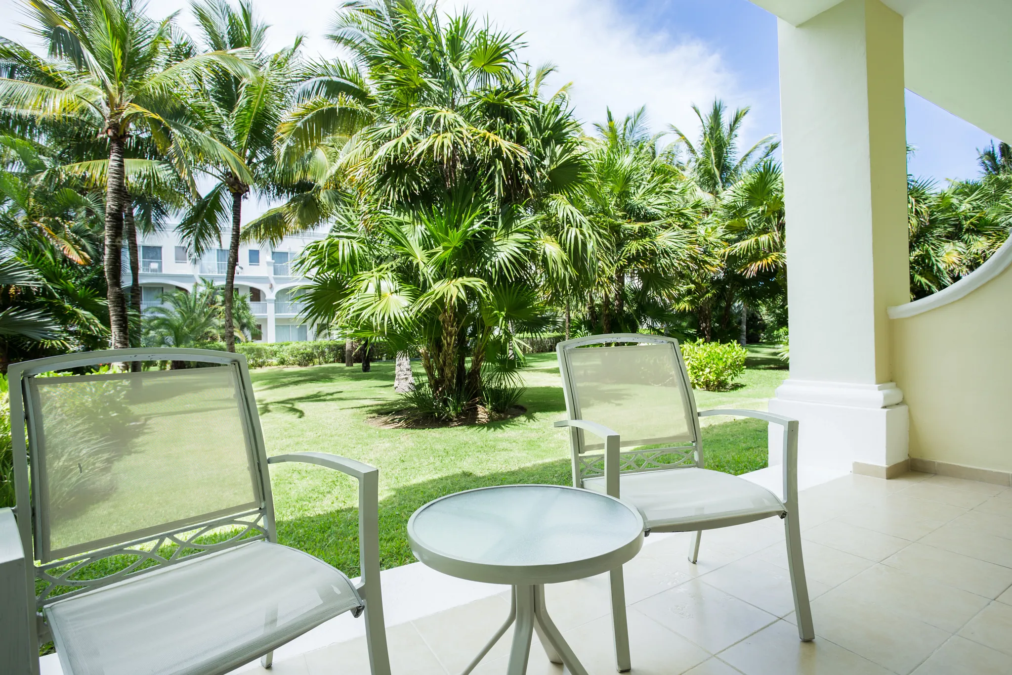 Family Suite Deluxe Garden View balcony with hammock and tropical garden views at Dreams Tulum Resort & Spa.