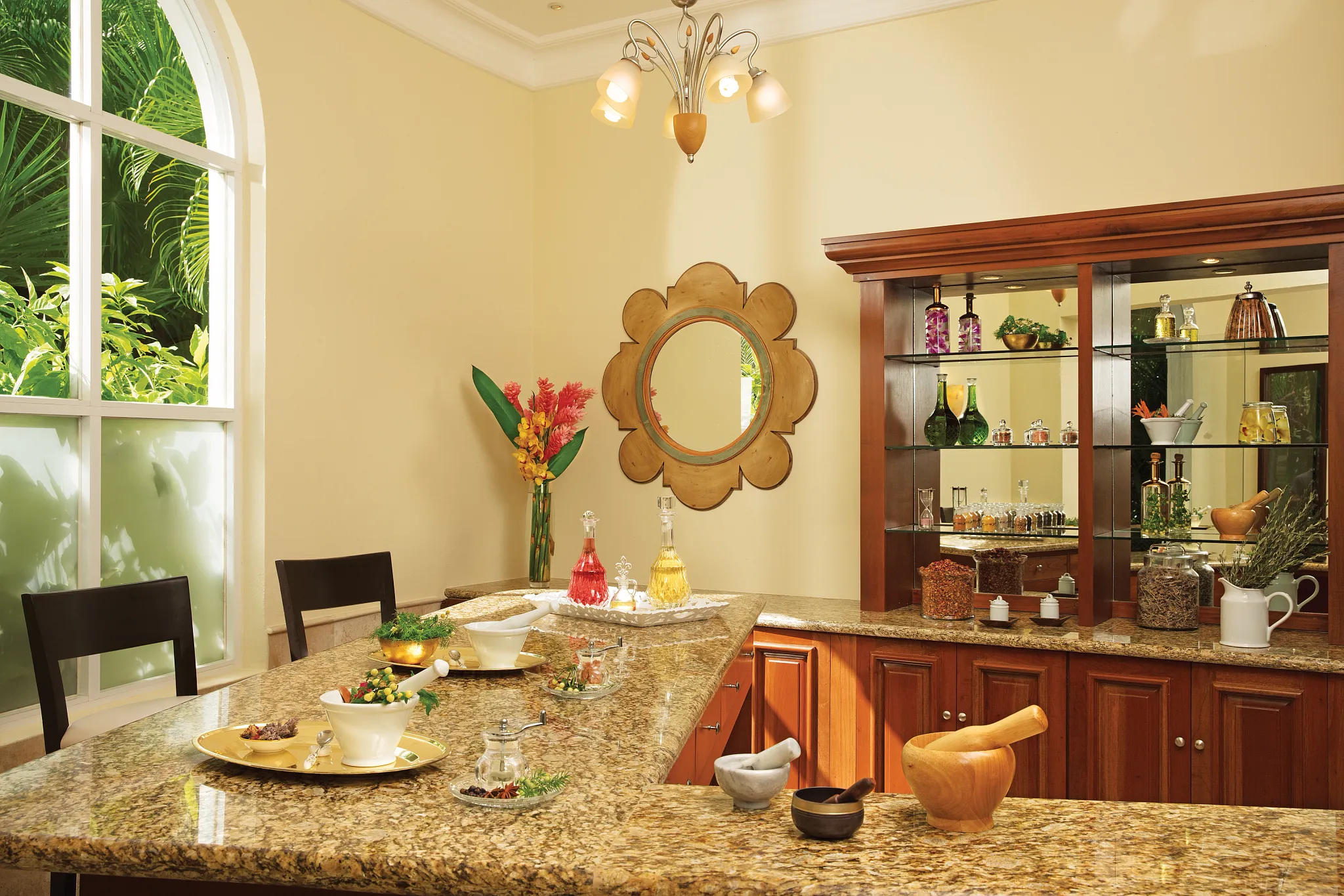 Spa wellness preparation area featuring natural ingredients and customized treatments at Dreams Tulum Resort & Spa.