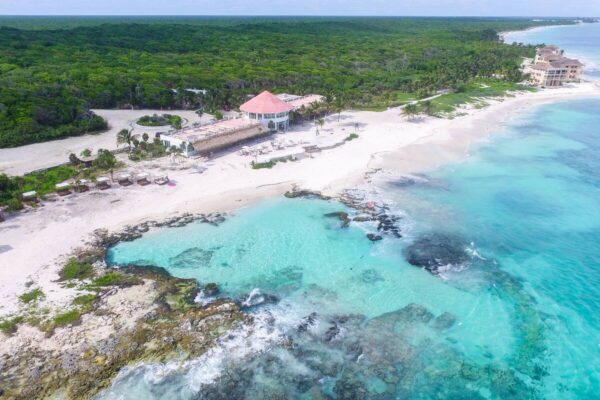 Tankah Bay Coast near Dreams Tulum Resort & Spa with pristine Caribbean shoreline, turquoise waters, and natural coastal beauty