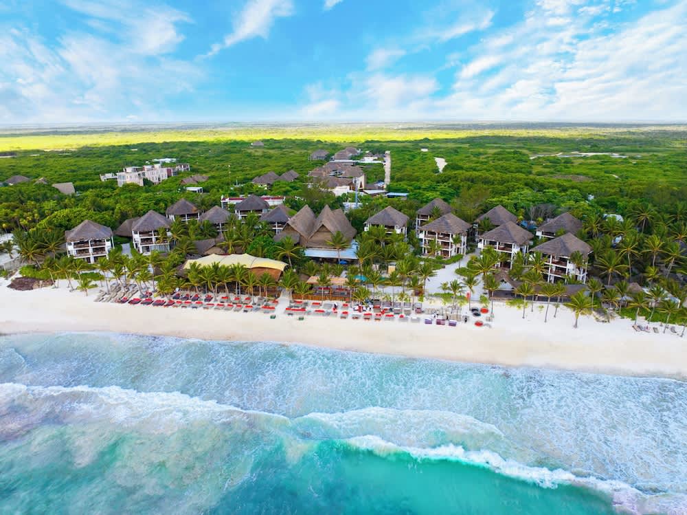 Villa Pescadores Tulum beachfront boutique hotel with rustic accommodations and Caribbean Sea views in Tulum, Mexico.